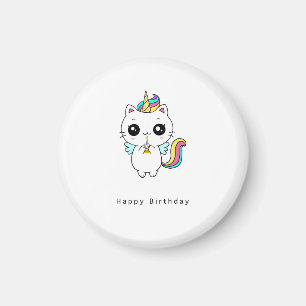 Imán de cumpleaños, imán de cumpleaños de unicorni