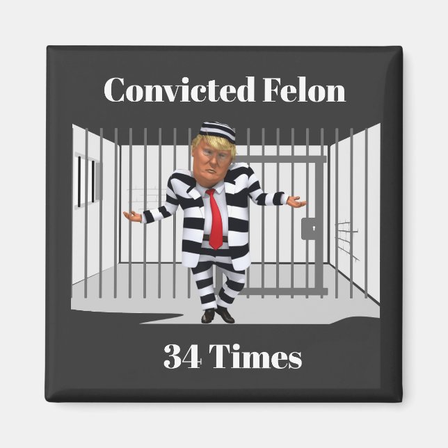 Imán de delincuente convicto de Trump (Frente)