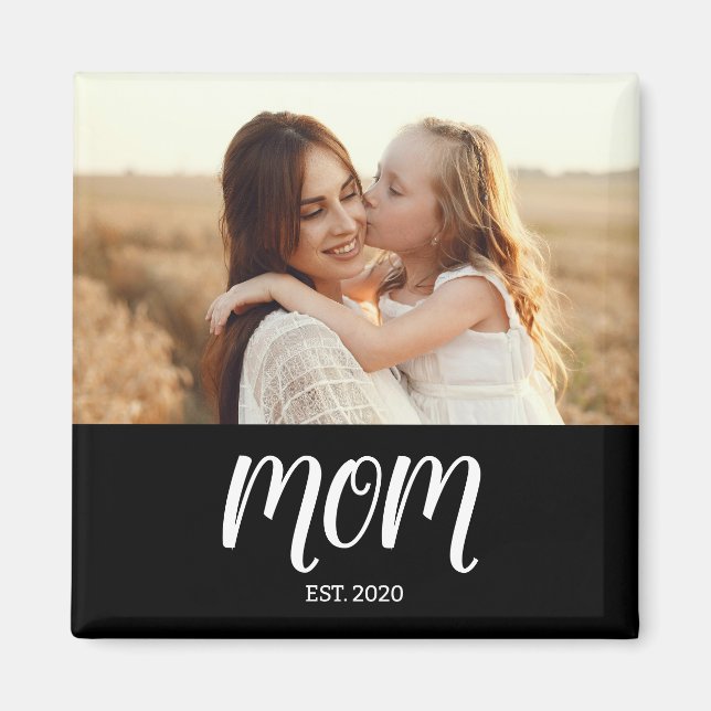 Imán de Día de la Madre con Foto de Mamá Estableci (Frente)