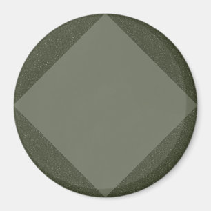 Imán de Diamante Verde Musgo con Marco Texturizado