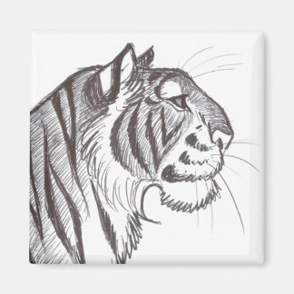 Imán de dibujo de tigre hermoso