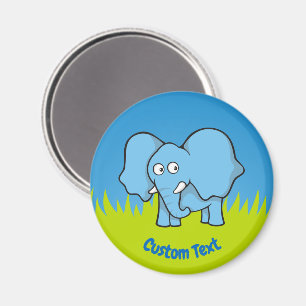 Imán de dibujos animados de elefante azul
