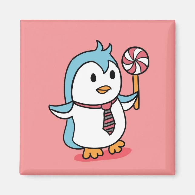 Imán de dibujos animados de pingüino lindo (Frente)