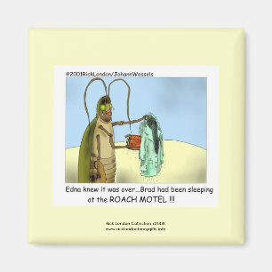 Imán de dibujos animados divertidos de Roach Motel