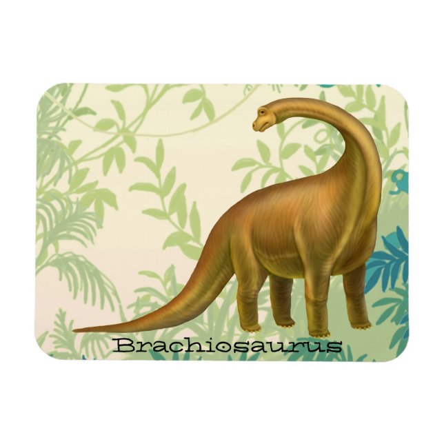 Imán de dinosaurio prehistórico de Brachiosaurus (Horizontal)