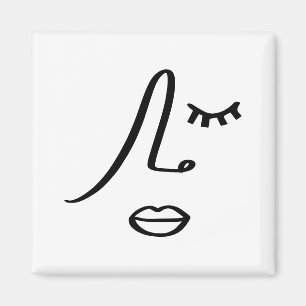 Imán de diseño de arte moderno de cara abstracta m