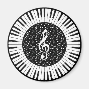 Imán de diseño de círculo de teclas de piano