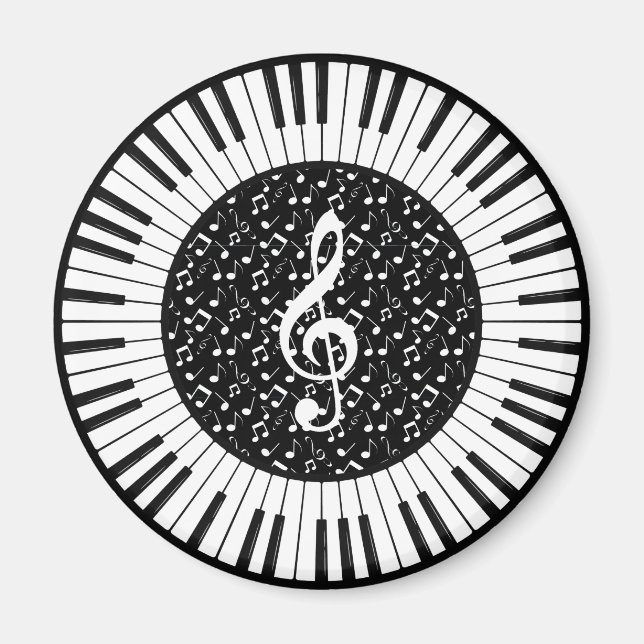 Imán de diseño de círculo de teclas de piano (Frente)