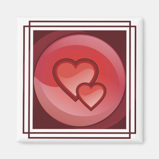 Imán de diseño de corazón (Frente)