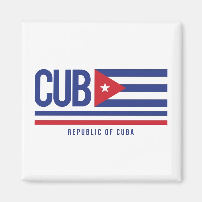 Imán de diseño de Cuba ISO Code Alpha 3 (Frente)