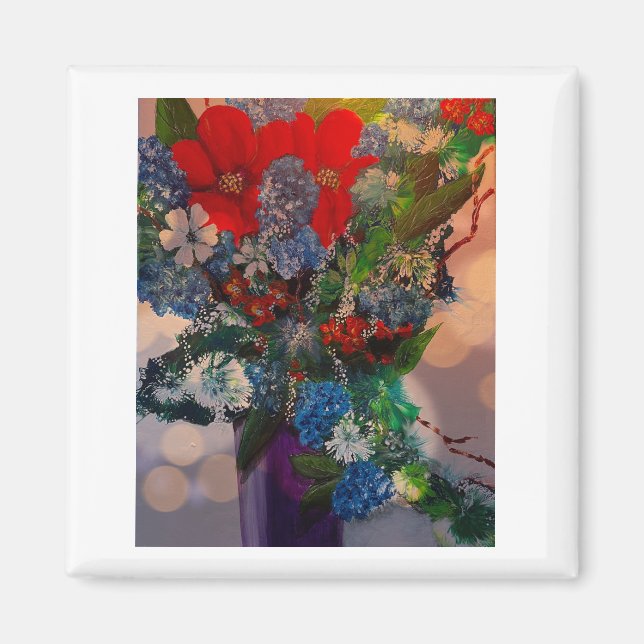 Imán de diseño de flores (Frente)