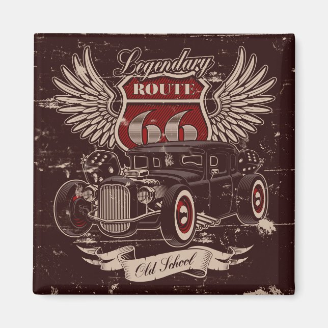 Imán de diseño de la ruta 66 (Frente)