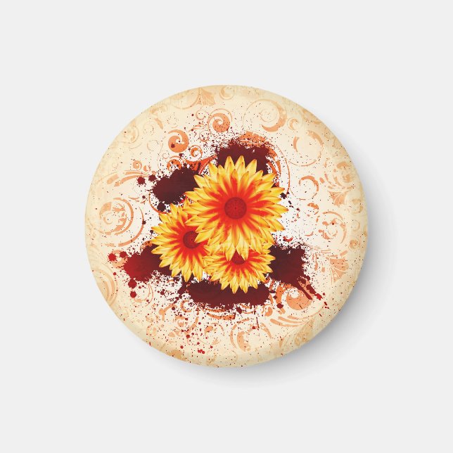 imán de diseño floral (Frente)