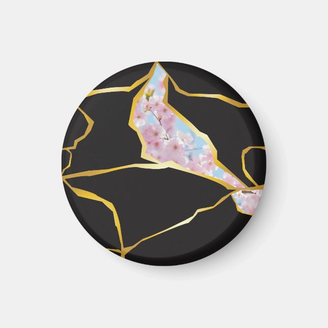 Imán de diseño Kintsugi editable (Frente)