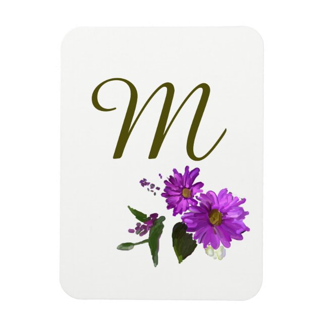 Imán de diseño Purple Daisies (Vertical)