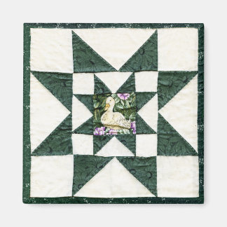 Imán de diseño Quilt Star Duck