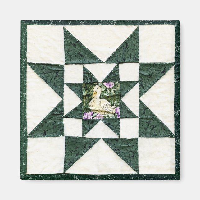 Imán de diseño Quilt Star Duck (Frente)
