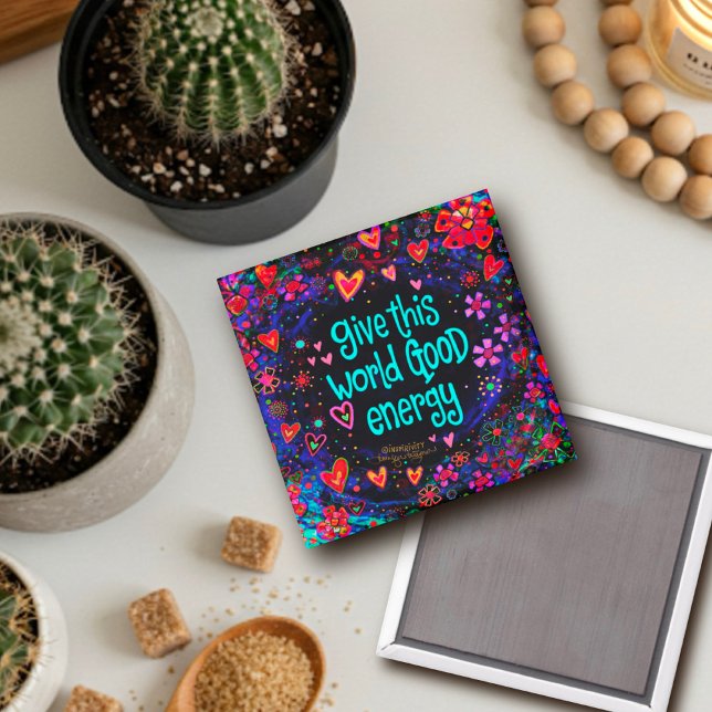 Imán de divertida buena energía Floral Inespirivit (Subido por el creador)