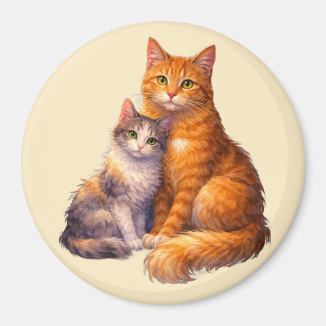 Imán de Dos Gatos (Frente)