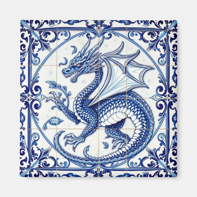 imán de dragón de luna zafiro (Frente)