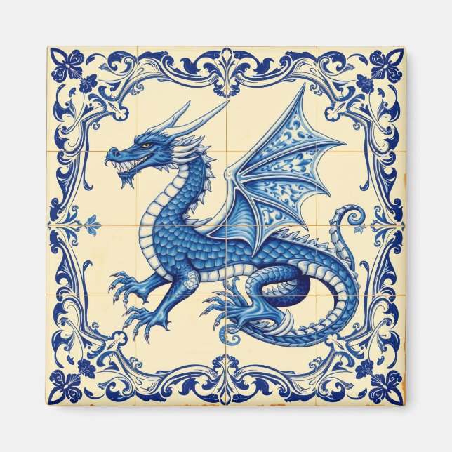 imán de dragón del cielo zafiro (Frente)