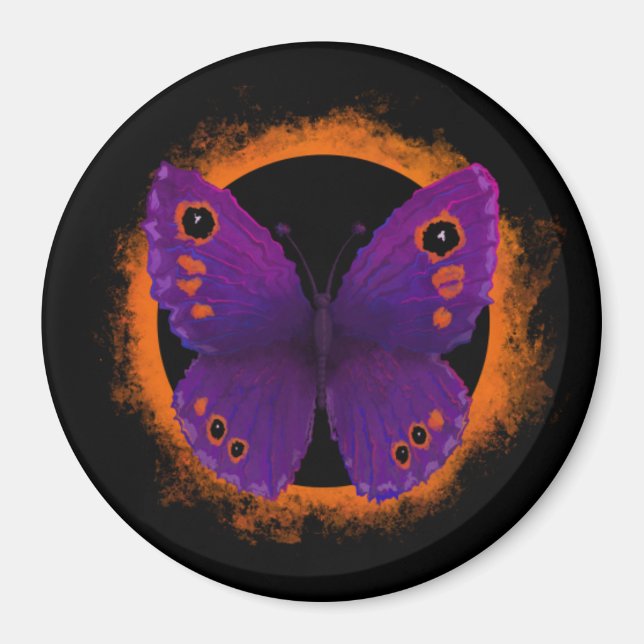Imán de Eclipse Soular de Mariposa (Frente)