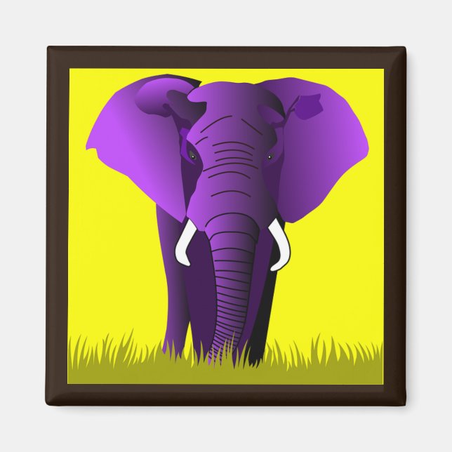 Imán de Elefante Púrpura (Frente)