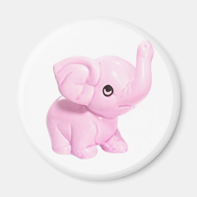 Imán de Elefante Rosa (Frente)