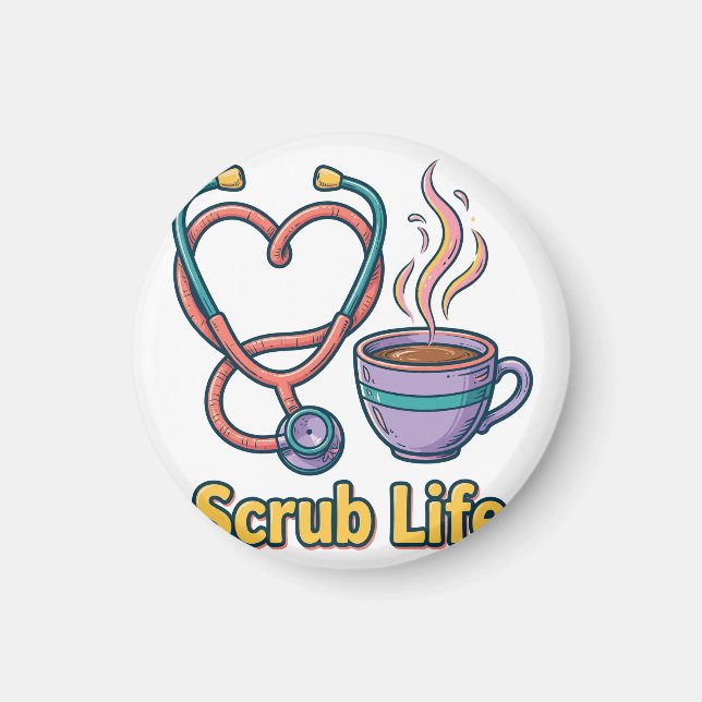 Imán de Enfermera Scrub Life (Frente)