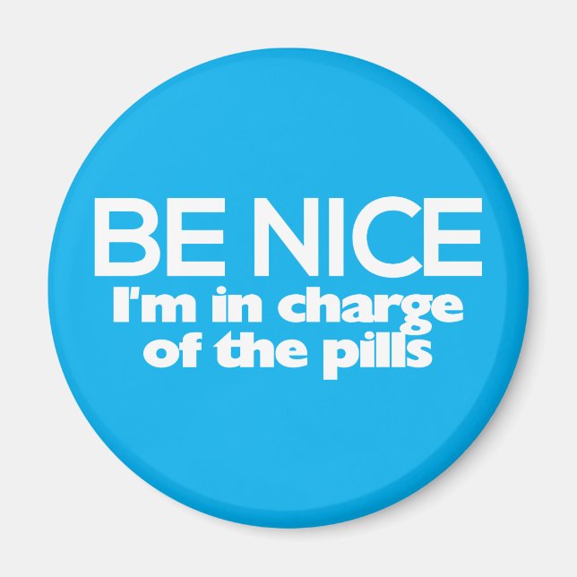 Imán de enfermería divertida azul (Frente)