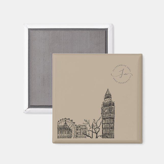 Imán De Esbozo De Tono Mocha Mousse De Flickermuse (Anverso/Reverso)