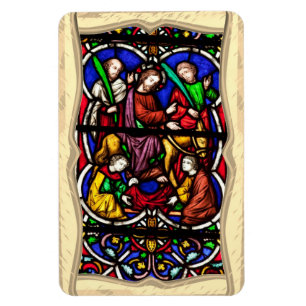 Imán de escena bíblica multicolor