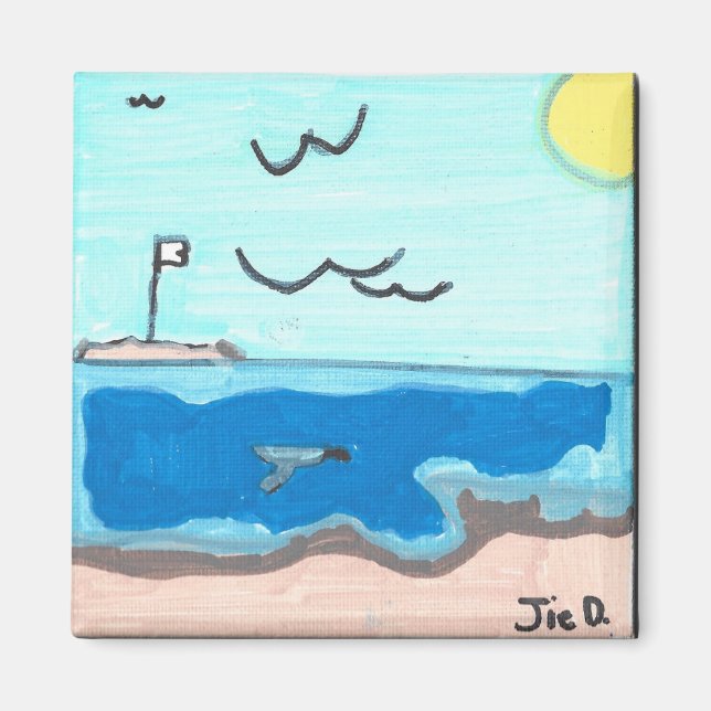 Imán de escena de playa (Frente)