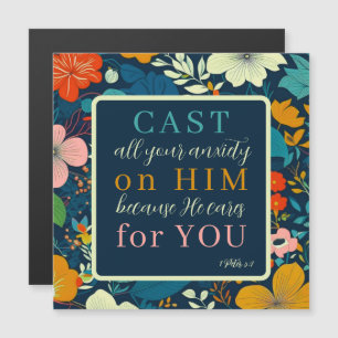 Imán de Escritura Floral 1 Pedro 5:7