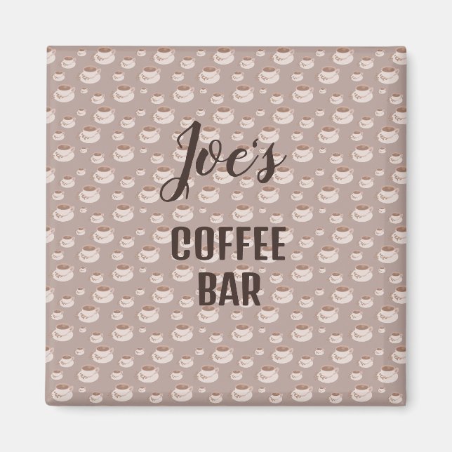 Imán de estación de barra de café personalizada (Frente)