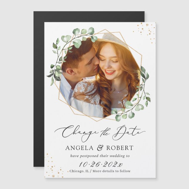 Imán de eucalipto geométrico para cambiar la fecha (Anverso/Reverso)