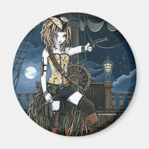 Imán de Fae de la luna del barco pirata del cielo