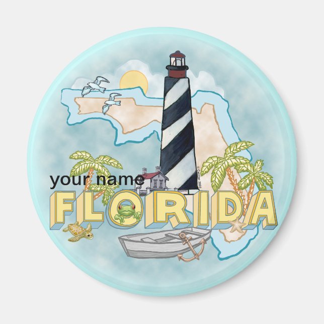 Imán de faro de Florida (Frente)