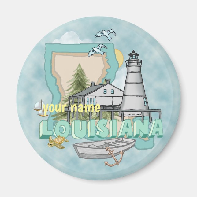 Imán de faro de Louisiana (Frente)