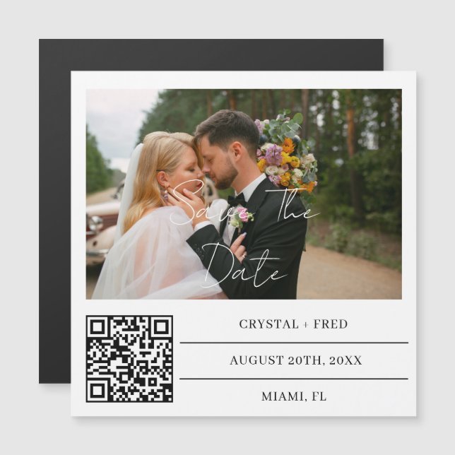 Imán de fecha de guardado de foto personalizada co (Anverso/Reverso)