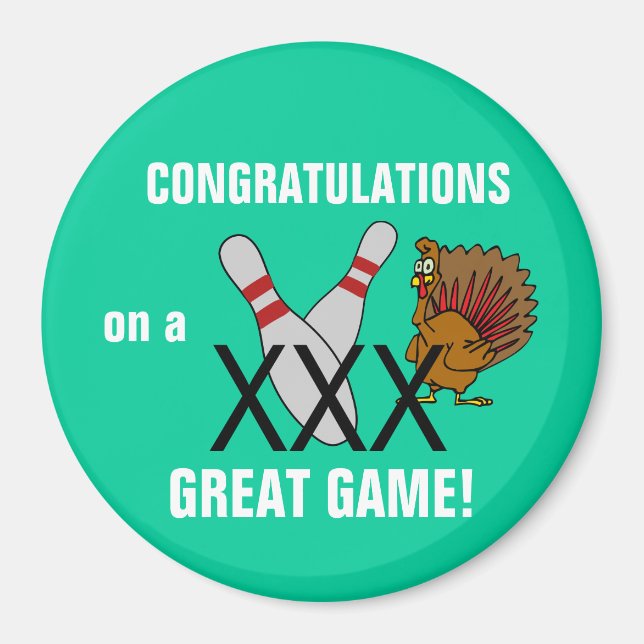 Imán de felicitaciones a Bowling (Frente)