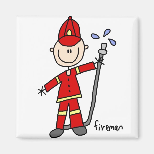Imán de figura de bombero (Frente)