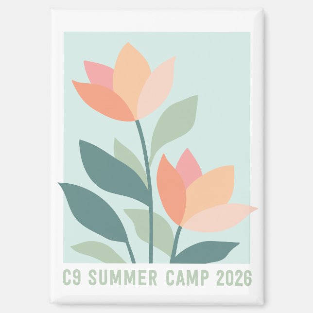 Imán de Flor de Campamento de Verano C9 2026 (Anverso)
