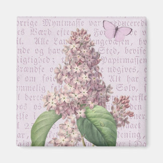 Imán de flor de lila vintage floral púrpura