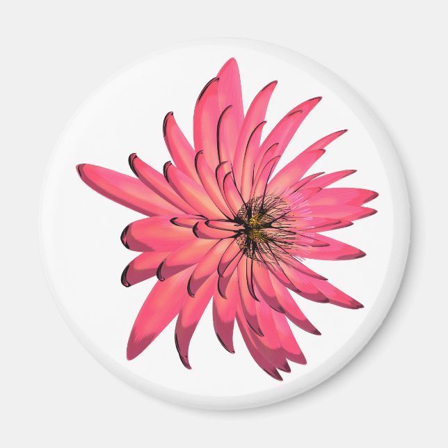imán de flor rosa oscuro (Frente)
