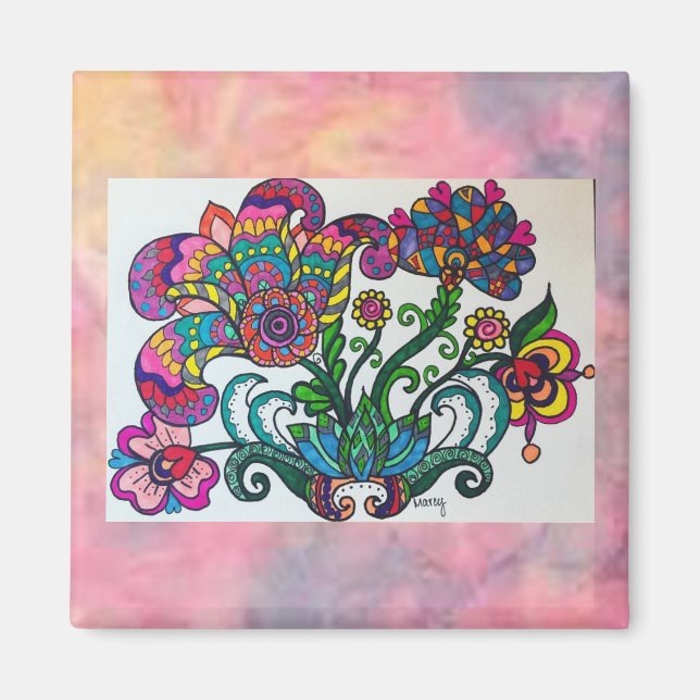 Imán de flor suave (Frente)