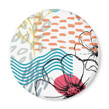imán de flores de diseño abstracto