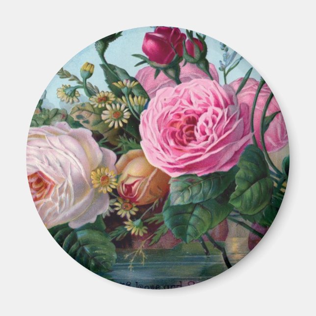 Imán de flores de época  (Frente)