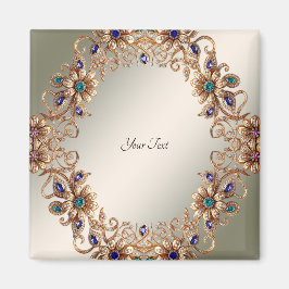 Imán de flores de joyas de oro elegante