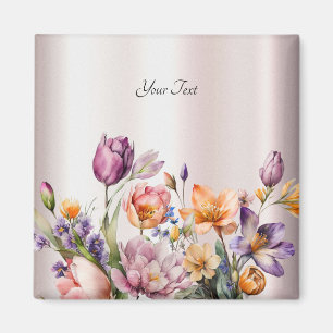 Imán de flores de primavera coloridas
